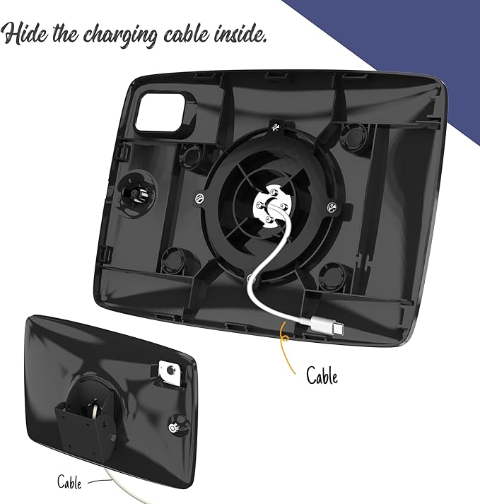 Tablet Wall Mount Lockable Tiltable Anti Theft Security, Compatible with 10.9" iPad 10th, Pro 11" 1 2 3 4, Air 4 5, Air 11", iPad 11"(A16) - BSW102BA