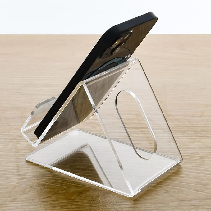 Acrylic Cell Phone Stand, Portable Clear Phone Stand for Desk, Compatible with iPhone 17 16 15 14 13 Pro Max Mini 12 11 Plus SE, Switch, Android Smartphone, Pad, Tablet, Desk Accessories