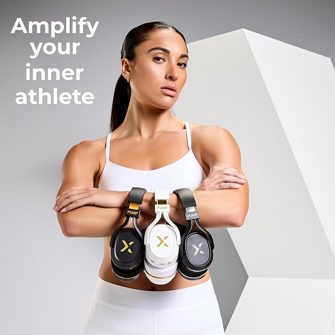 BlueAnt Pump X - The Gym Headphones | Sports Headphones | Cushioned & Cooling Ear Pads | (ANC) Active Noise Cancelling/Advanced Transparency | Wireless | Up to 58hr Play Time (Black | Silver)