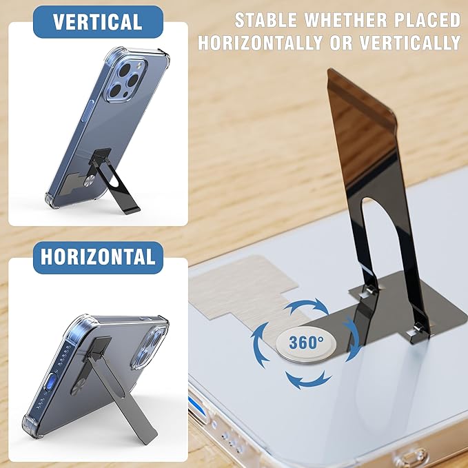 (2025 Upgrade) Ultra-Thin, Fully rotatable Metal Mobile Phone Holder, Portable, Stable, Comfortable and Seamless Grip. Compatible with iPhone 17/16/15 Pro Max, Android Smartphone Accessories (2)