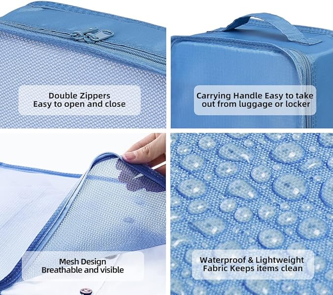 JJ POWER Travel Packing Cubes, Luggage Organizers with Shoe Bag