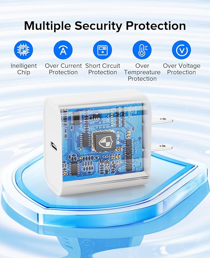 iPhone 17 16 15 Charger Fast Charging Type C Chargers USB C Charger Block iPhone 16 Chargers with 2 Pack 6FT Cable for iPhone 17 Pro Max/16/16 Pro Max/15/15 Plus/15 Pro/15 Pro Max/iPad Pro/AirPods