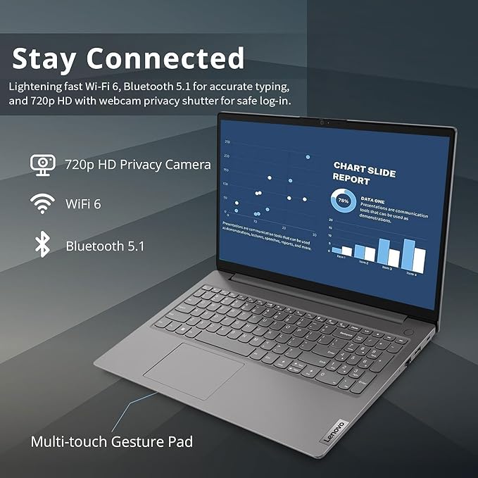 Lenovo V15 Gen 4 Business Laptop, 15.6" FHD Display, Intel 8-Core i5-13420H (Beat i7-1255U), 16GB RAM, 512GB SSD, Webcam, HDMI, Ethernet Port (RJ-45), Wi-Fi 6, Windows 11 Home, Grey