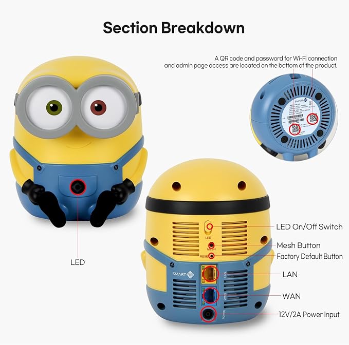Davolink Minions Bob WiFi 6 Router for Home - Turbocharge Your Internet with Minions Magic Secure Travel WiFi Router - Gaming Router