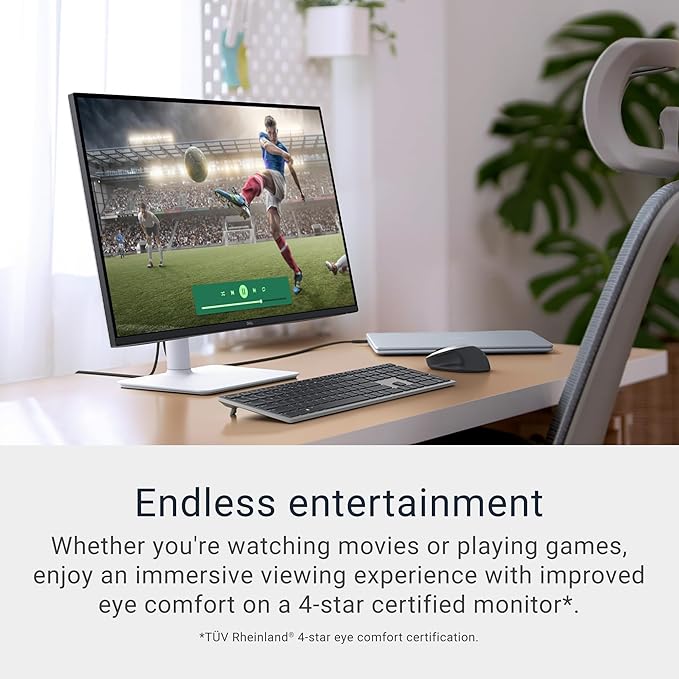 Dell 27 Plus 4K Monitor - S2725QS - 27-inch 4K (3840 x 2160) 120Hz 16:9 Display, IPS Panel, AMD FreeSync Premium, sRGB 99%, Integrated Speakers, 1500:1 Contrast Ratio, Comfortview Plus - Ash White