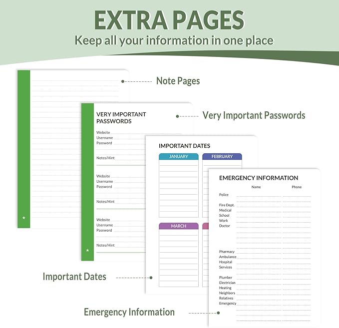 SUNEE Address Book with Colorful Alphabetical Tabs, Address Notebook Organizer for Record Contacts, 5.3'' x 7.7''- Sage Green