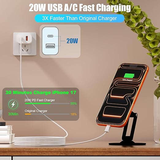 Dual Port USB A/C Charger for iPhone 16 Pro 10FT Woven USB C Fast Cable,2Pack Double Type A/C Charger Block Type C Nylon Braided Cable Cord for iPhone 16 Pro Max/16 Pro/16e,15 ProMax/15 Plus,iPad Pro