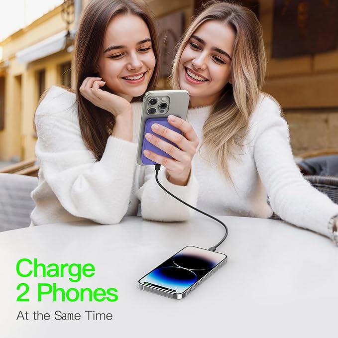 2025 Magnetic 15W Power Bank for iPhone,5000mAh Magsafe Battery Pack with 20w Fast Charging,Slim Magsafe Power Bank in&Out,with LED Display,Wireless Portable Charger for iPhone 16/15/14/13/12 Series