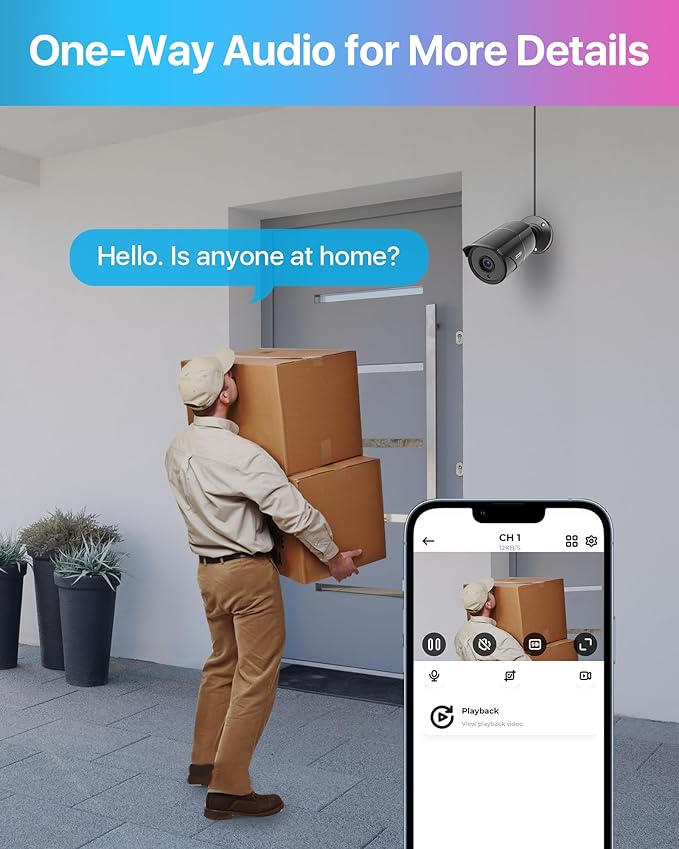 ZOSI 1080p HD-TVI Home Security Camera with Audio,Built-in Mic,Night Vision,1920TVL 2MP Outdoor CCTV Cam Only Compatible with ZOSI 3K Lite Analog DVR