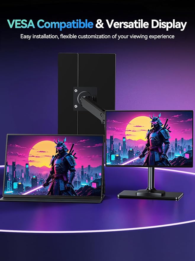 UPERFECT 16” Portable Gaming Monitor | 120HZ, HDR | 400Nits |1080P IPS | Ultra-Slim & Lightweight | Aluminum Alloy | Smart Cover & VESA | Travel External Second Screen for Laptop, PC, Game Console