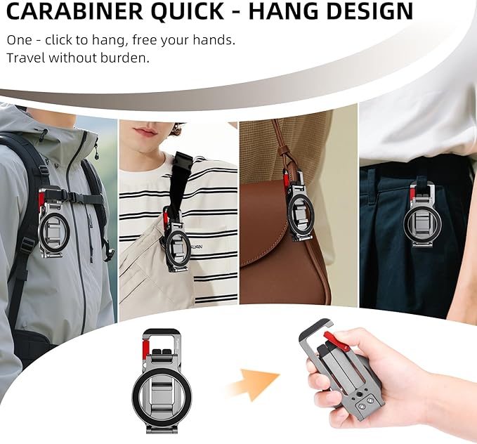 Magnetic Phone Tripod Stand for iPhone, Aluminium Lock Mini Tripod with Arca-Swiss, for MagSafe Smartphone Holder Quick Mount with 1/4'' Screw Hole and Cold Shoe for iPhone 17 16 15 14 13 12