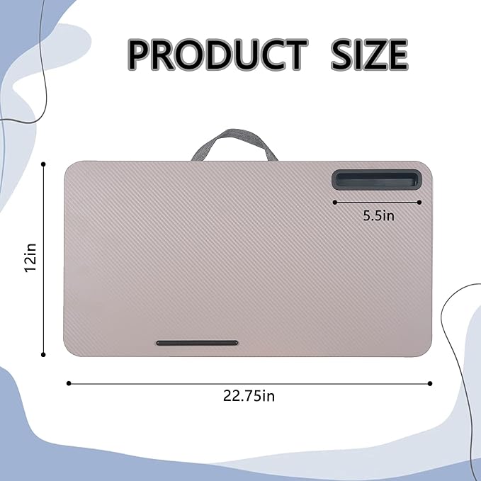 Portable Laptop Desk Fits Up to 16“ Laptops, with Tablet Slot, Built-in Cushion, Great for Home & Office,Lap Desk for Laptop,Lap Desk with Cushion (Grey Violet, Large)
