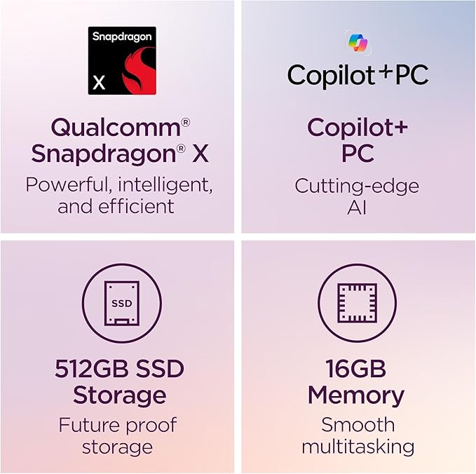 Lenovo IdeaPad Slim 3X - 2025 - Everyday AI Laptop - Copilot+ PC - 15.3" WUXGA Display - 16 GB Memory - 512 GB Storage - Qualcomm® Snapdragon® X - Luna Grey