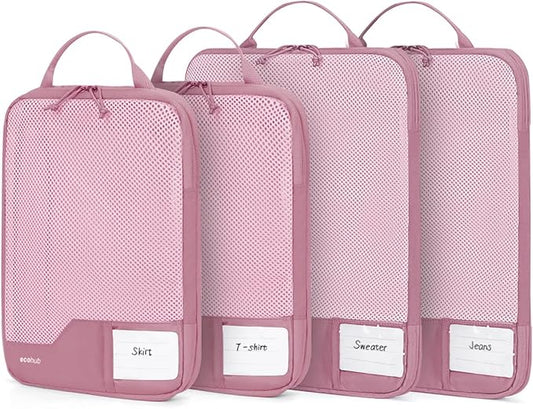 ECOHUB 4 Set /6 Set Packing Cubes for Travel Durable Suitcase Organizer Bags Set with Personalized Tag Various Sizes Travel Essentials Traveling Accessories for Luggage Machine Washable