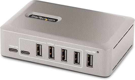 StarTech.com 10-Port USB-C Hub - 8X USB-A/2x USB-C - Self-Powered w/65W Power Supply - USB 3.1 10Gbps - Desktop/Laptop USB Hub w/USB-IF Certified 3ft Locking Cable, USB C Splitter, TAA