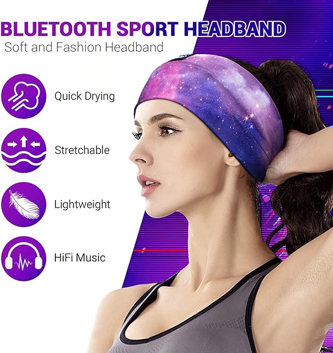 LC-dolida Sleep Headphones Bluetooth Headband Sleeping Wireless Headband Headphones with Thin HD Stereo Speakers Perfect for Side Sleepers, Sport, Yoga, Travel