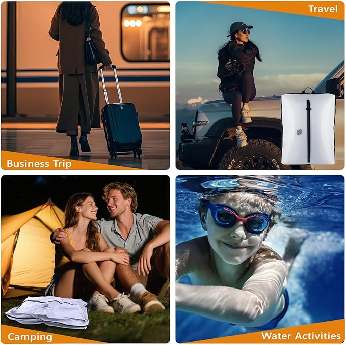 Dobaly 33L Professional Vacuum Bags for Travel with 55W Super Power Electric Pump, IP67 Reusable Vacuum Seal Bags for Clothing for Suitcases and Backpack Space Saver Bags for Travel (2PC+Pump)