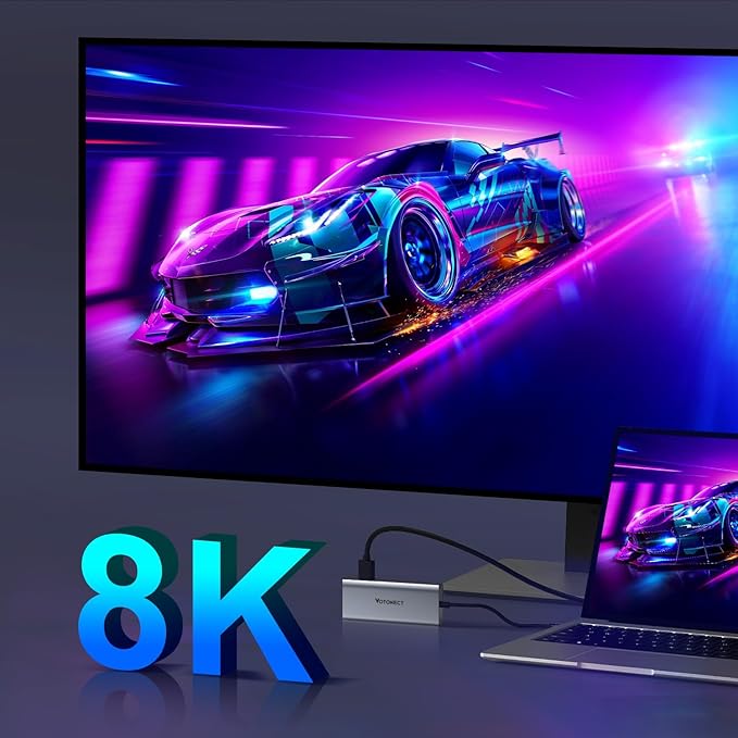 10-in-1 USB C Hub with 4K HDMI Adapter, SD/TF Card Reader, 100W PD Charging, 2 USB 3.0 Ports, and 2 usb2.0 Ports for MacBook Pro/Air, Dell XPS, Lenovo ThinkPad, etc. (3X 8K Docking Station)