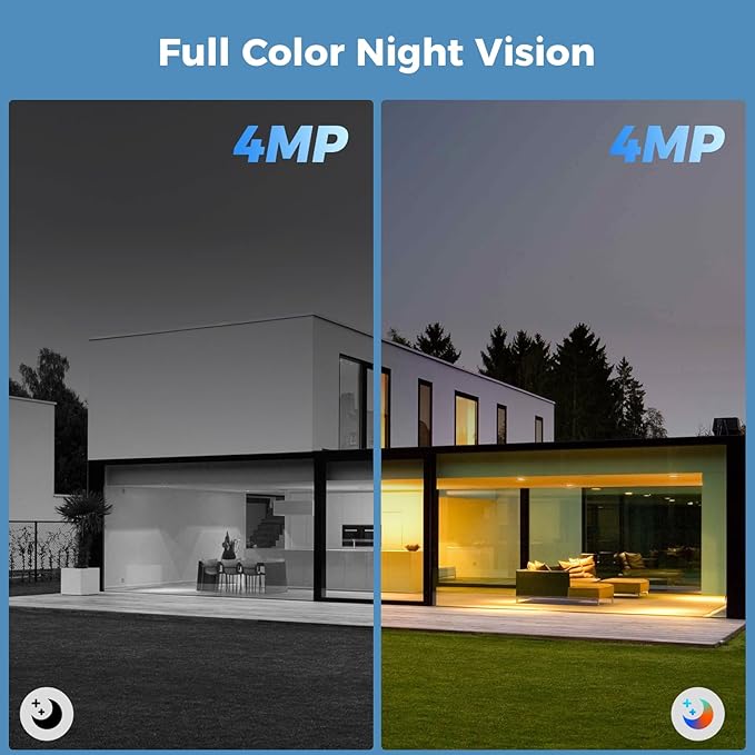 Hiseeu Security Cameras Wireless Outdoor, 3pcs Solar Powered 3K 4MP Surveillance WiFi Cameras for Home Security Outside, PIR/AI Motion Detection, Waterproof, Color Night Vision, 2-Way Audio, Black