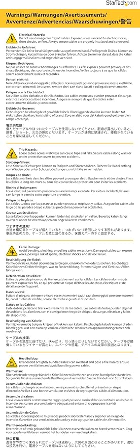 StarTech.com 10 Ft Power Cord with 125 Volts at 13 Amps - 16 AWG Power Extension Cable Cord - NEMA 5-15R to NEMA 5-15P (PAC10110)