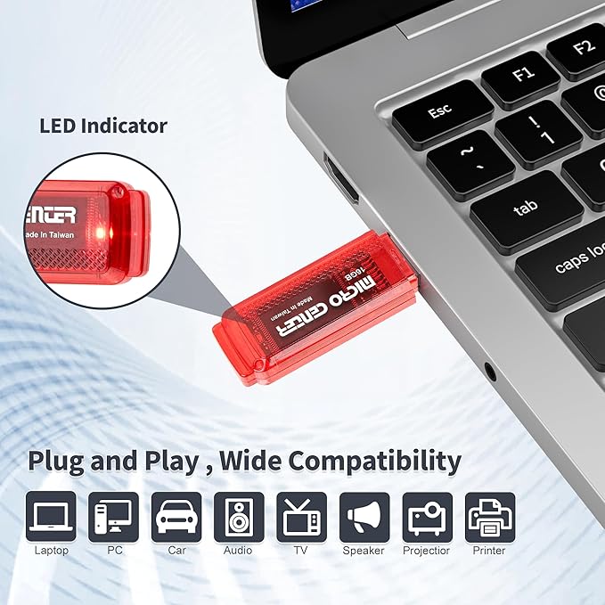 INLAND Micro Center Super Speed 5 Pack 16GB USB 3.0 Flash Drive Gum Size Memory Stick Thumb Drive Data Storage Jump Drive