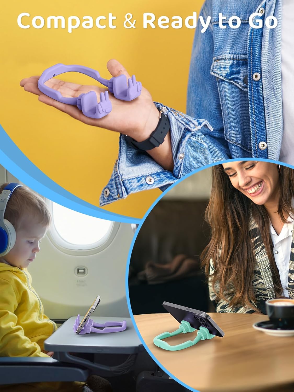 Cell Phone Stand Stocking Stuffers for Teens Girls Boys Kids Gifts: Upgrade Adjustable Peace Sign Thumbs Lazy Cell Phone Holder for Desk Cool Gadgets Birthday Gifts for Women Men Teenage Adults Wife