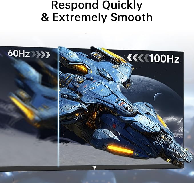 KTC 27 inch Monitor - 1080P Monitor, 100Hz FreeSync Gaming Monitor with HDR10,VESA Mountable, Adjustable Tilt, ZeroFrame Design, HDMI,VGA,Earphone Ports, PC Monitor Work Monitor for Office