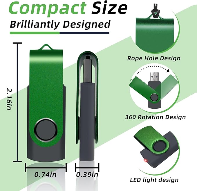 10 Pack 32GB USB Flash Drive,XUANREG USB 2.0 Thumb Drives Bulk Drive Memory Stick with Sticker Paper and Lanyards, Bulk USB Drives 32GB