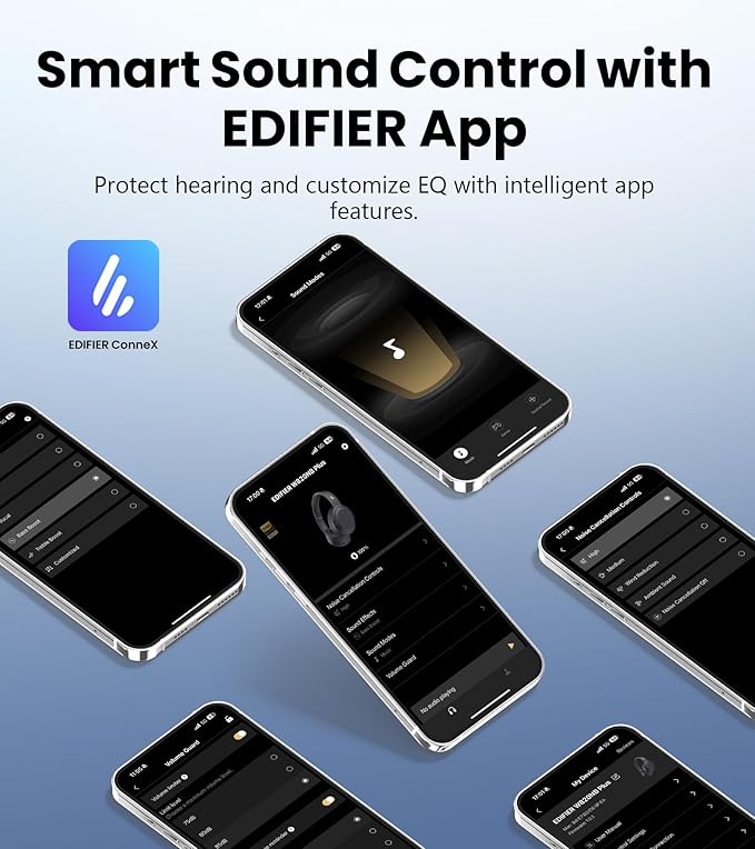 Edifier W820NB Plus Gen 2 Wireless Over-Ear Noise Cancelling Headphone, -49 dB ANC, LDAC Hi-Res Audio, 88H Playtime, Spatial Sound, AI Clear Calls, Bluetooth V6.1 & Multipoint - Smoky Pink