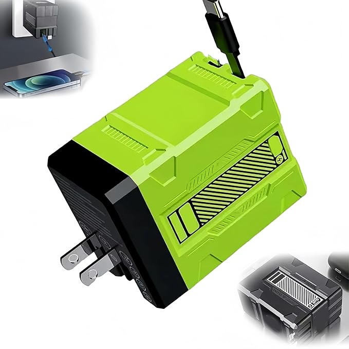 2 in 1 Fast Charger 120W, 2026 New Scalable Retractable 120w Fast Charger Module, All in 1 Foldable Charging Adapter Wall Plug for Phone,Tablet,Laptops (Green)