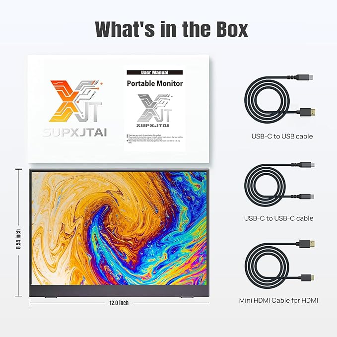 14" Portable Monitor Ultra-Slim 3000 * 2000P LTPS/ 3K HDR,Bracket Laptop Screen Extender, HDMI/Type C Port Second Screen for Laptop/PC/Mac/Phone/Xbox/PS4/Switch