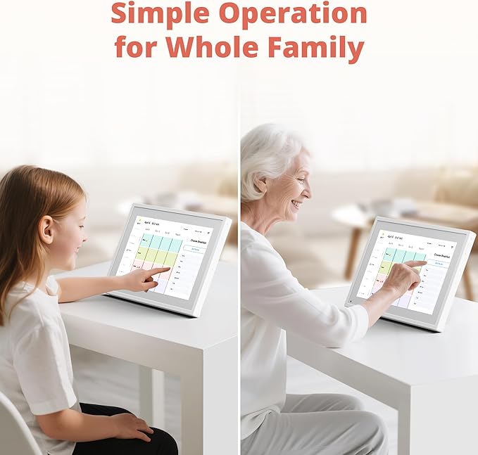 Digital Calendar Touch Screen 10 Inch, Electronic Calendar Chore Chart for Family Monthly/Weekly/Daily Planner, Smart Calendar for Home Organization, Desk Mount and APP Control