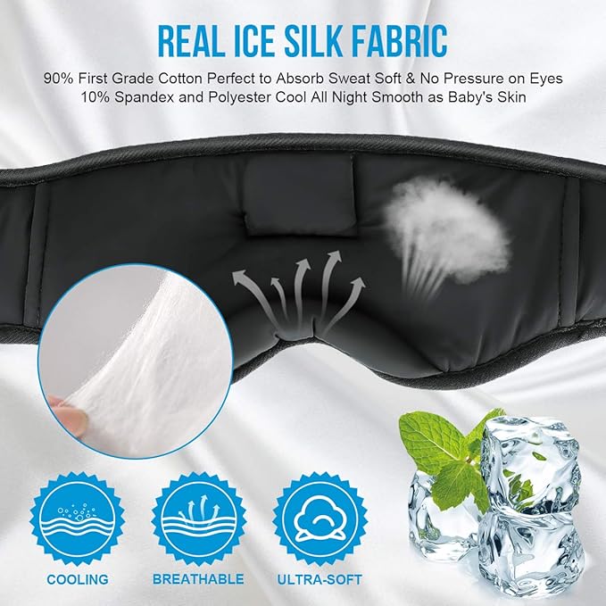 MUSICOZY Sleep Headphones, Bluetooth 5.4 Sleep Mask Headband Headphones Sleeping Eye Mask, Wireless Music Earbuds Earphones with HD Ultra-Thin Stereo Speakers for Side Sleepers Men Women