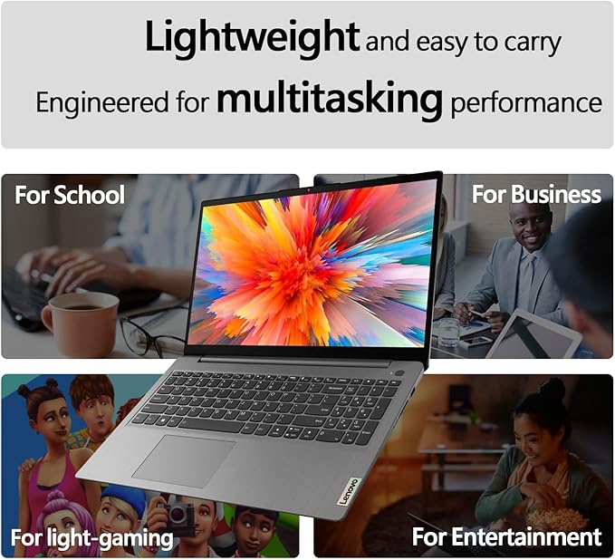 Lenovo IdeaPad 2025 Student Laptop, 15.6" FHD Display, Intel 4-Core CPU, 12GB RAM, 512GB SSD, Wi-Fi 6, Webcam, Windows 11, 1-Year ADP + Office 365 with 1TB Cloud, School & Home Use, w/Cooler Bundle