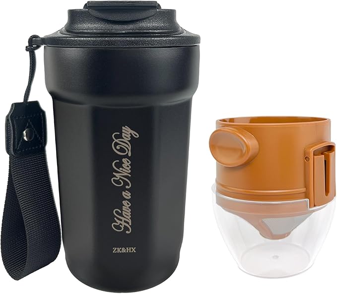 ZK&HX LIFE 13oz Camping Pour over Coffee Makers,Portable Pour Over Coffee Dripper,forTravel,Camping,Offices,Backpacking,Portable Tea Infuser for Loose Leaf Tea,Infuser Cup