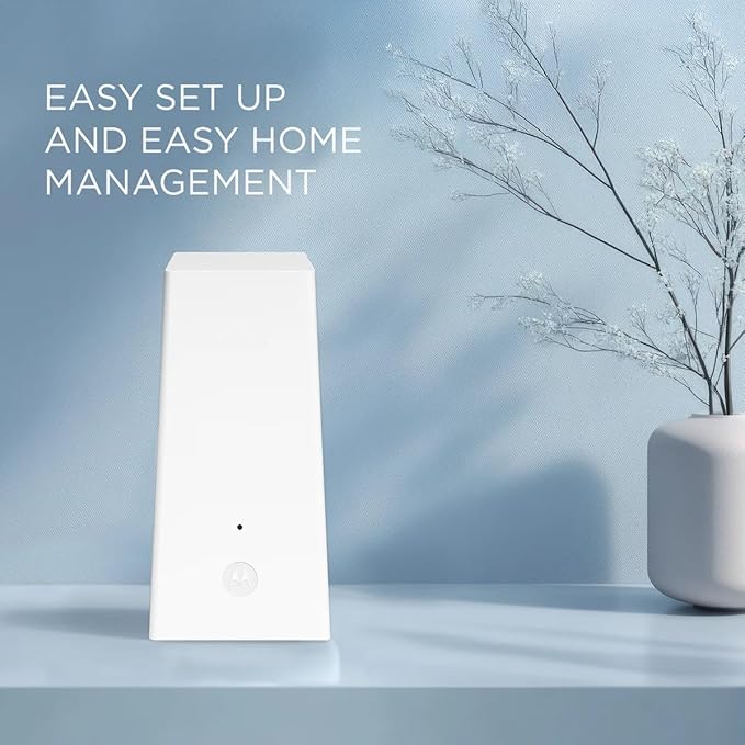 Motorola MQ20 WiFi 6E Router with Easy Mesh, Tri-Band 8.4 Gbps Speed, 3000 sq. ft Coverage, Advanced Parental Controls, Next-Gen Security & Seamless Device Management, Black, Single Pack