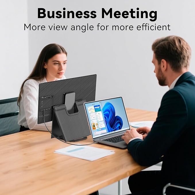 Portable Monitor 23.8" 100Hz for Work Gaming, 1080P FHD IPS Laptop Screen Extender with Rotable Stand & VESA, Laptop Monitor Extender USB-C HDMI Plug-Play for Mac Windows PS4/5 Switch Xbox Phone Pad