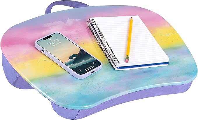 LAPGEAR MyStyle Portable Lap Desk with Cushion - Sunset Watercolor - Fits up to 15.6 Inch Laptops - Style No. 45321