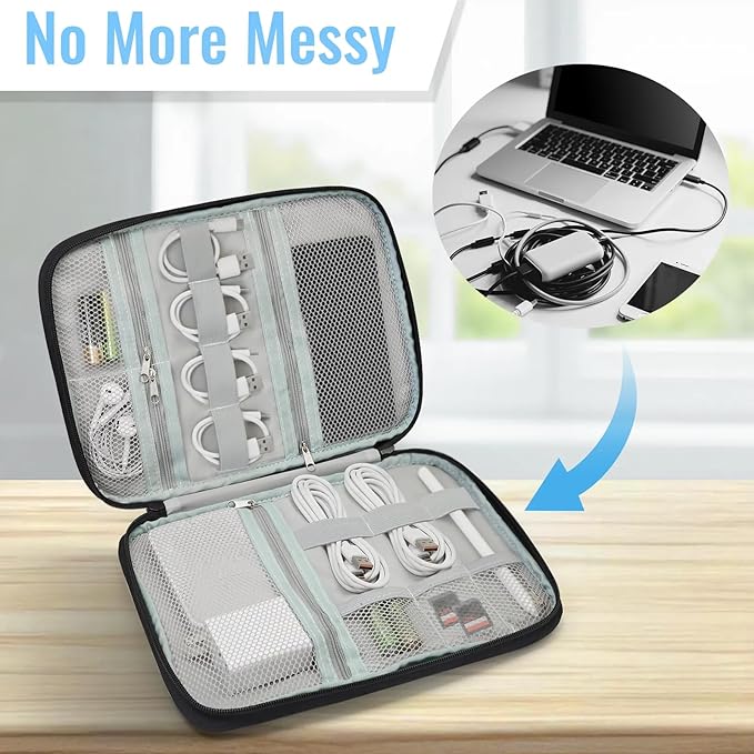 Flowers Electronics Travel Organizer Case, Tech Accessories Cable Storage Bag for Cords, Charger, Phone, Hard Drive