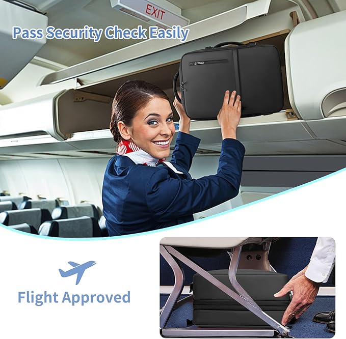 Travel Backpack for Men Women, Expandable Backpacks with Charging Port for Business Work Commute Casual, Black