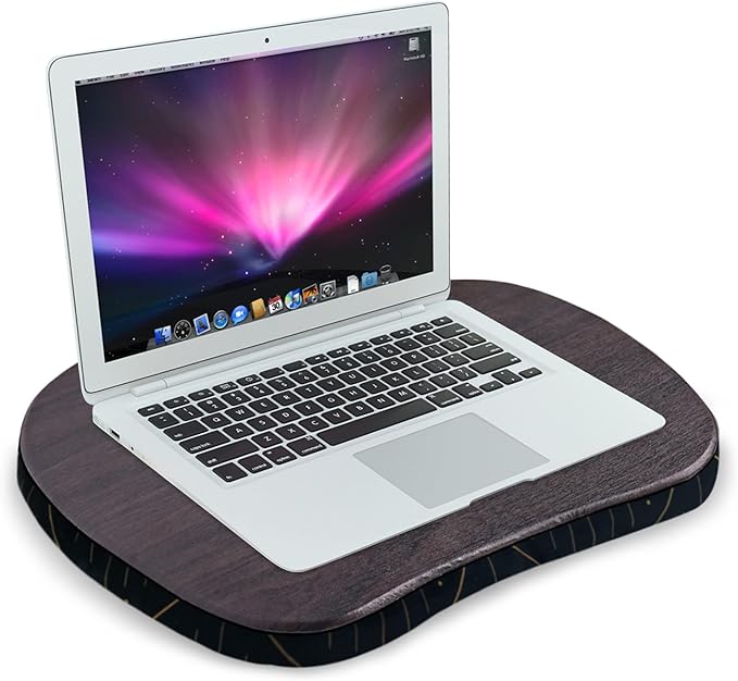 Lap Laptop Desk - Portable Lap Desk with Pillow Cushion, Fits up to 15.6 inch Laptop for Home Office Students Use as Computer Laptop Stand, Book Tablet(1-Dark Grey)