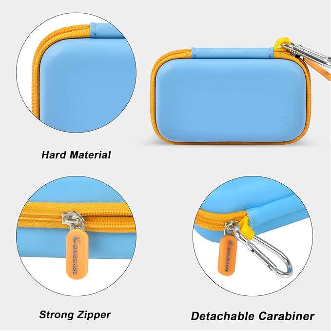 Case Compatible with SanDisk Extreme Pro/for SanDisk Portable SSD 1TB 2TB 4TB 500GB/ for Crucial X9 X10 Pro External Solid State Drive, Travel Storage Bag for 2 SSD and SD Card- Sky Blue (Box Only)