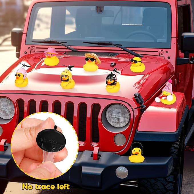 12 Packs Rubber Duck Holder Jeep Duck Mount Plastic Ducking Plug Holder for Jeep Dash for Display Jeep Ducking Presents-Black(Excluding Rubber Duck)
