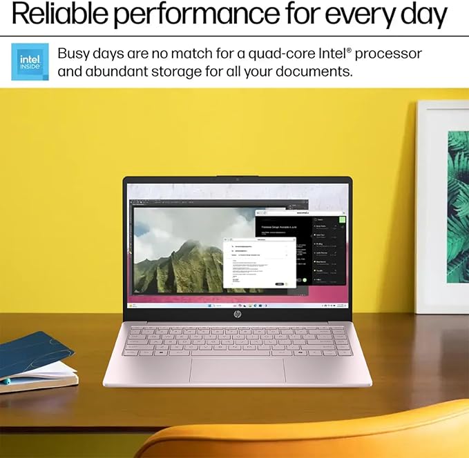 HP Ultrabook, Intel CPU, 8GB RAM, 1.6TB Storage (128GB OnBoard w/ 512GB Portable Drive + 1TB OneDrive), Up to 12 hrs Battery Life, Windows 11 Pro, Tranquil Pink, w/WOWPC 3-in-1 Bundle