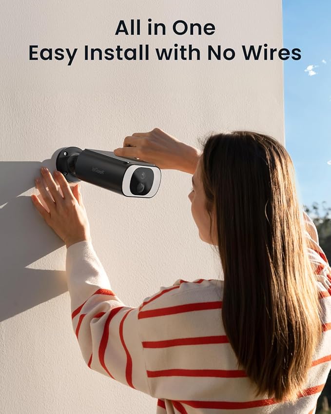 ieGeek S1 2-Pack Solar Security Cameras Wireless Outdoor, 2K 2.4Ghz WiFi Home Surveillance Camera with Embedded Solar Panel, AI Motion Sensor, Smart Alarm, Color Night Vision, Works w/Alexa