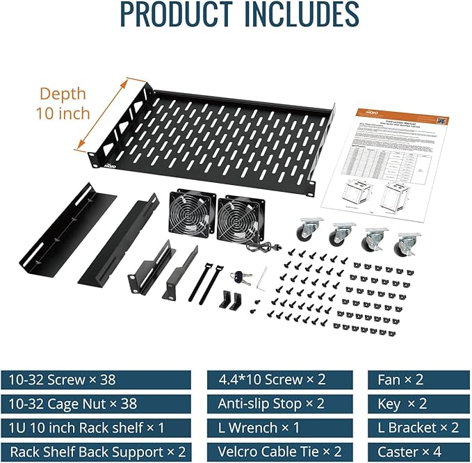 Tecmojo 15U Wall Mount Rack,15U Rack 17.7 Inch Depth,Hold Up to 176 Lbs,Enclosed Wall Mount Rack Kit for 19 Inch Network,Server and AV Gear,Mesh Door(Elite Collection)