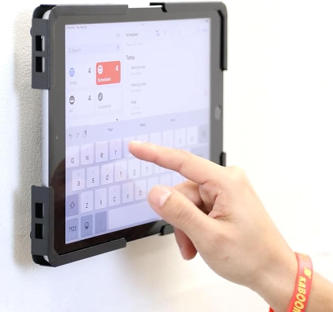 Mount-It! Universal Tablet Wall Mount, Anti-Theft iPad Mount, Enclosure Fits Tablets from 9.7" to 13" Screen Size, Flush Wall Mounting Kiosk, Durable Steel Design, Black