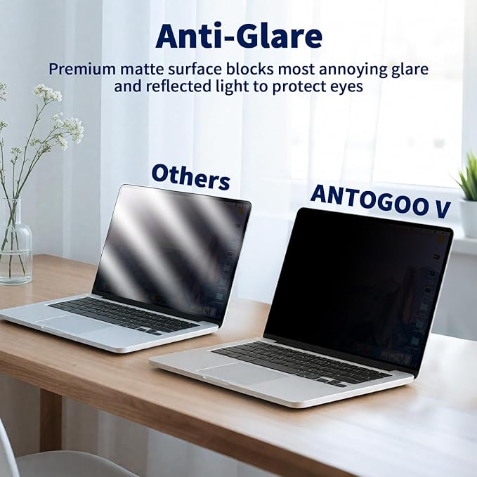 Magnetic Privacy Screen for 14 Inch MacBook Pro (2021-2025, M1, M2, M3, M4, M5, Pro, Max), Removable Matte Laptop Privacy Screen Anti Glare Blue Light Filter, Anti-Spy for Mac 14.2'' Computer