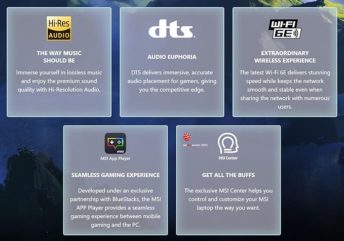 msi Thin 15.6 inch FHD 144Hz Gaming Laptop-Intel Core i5-13420H-NVIDIA GeForce RTX 3050 -Window 11 Home-W/Mouse pad (64GB RAM | 1TB PCIe SSD)