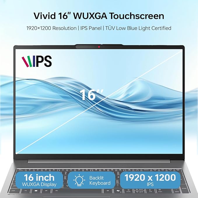 Lenovo 2025 IdeaPad Slim Business AI-Powered Laptop, 16" WUXGA Touchscreen, Intel Core 7 240H, 32GB DDR5 RAM, 1TB SSD, Copilot, Webcam, Backlit, Wi-Fi 6, W11P, Bundle with ADATA 512GB External SSD